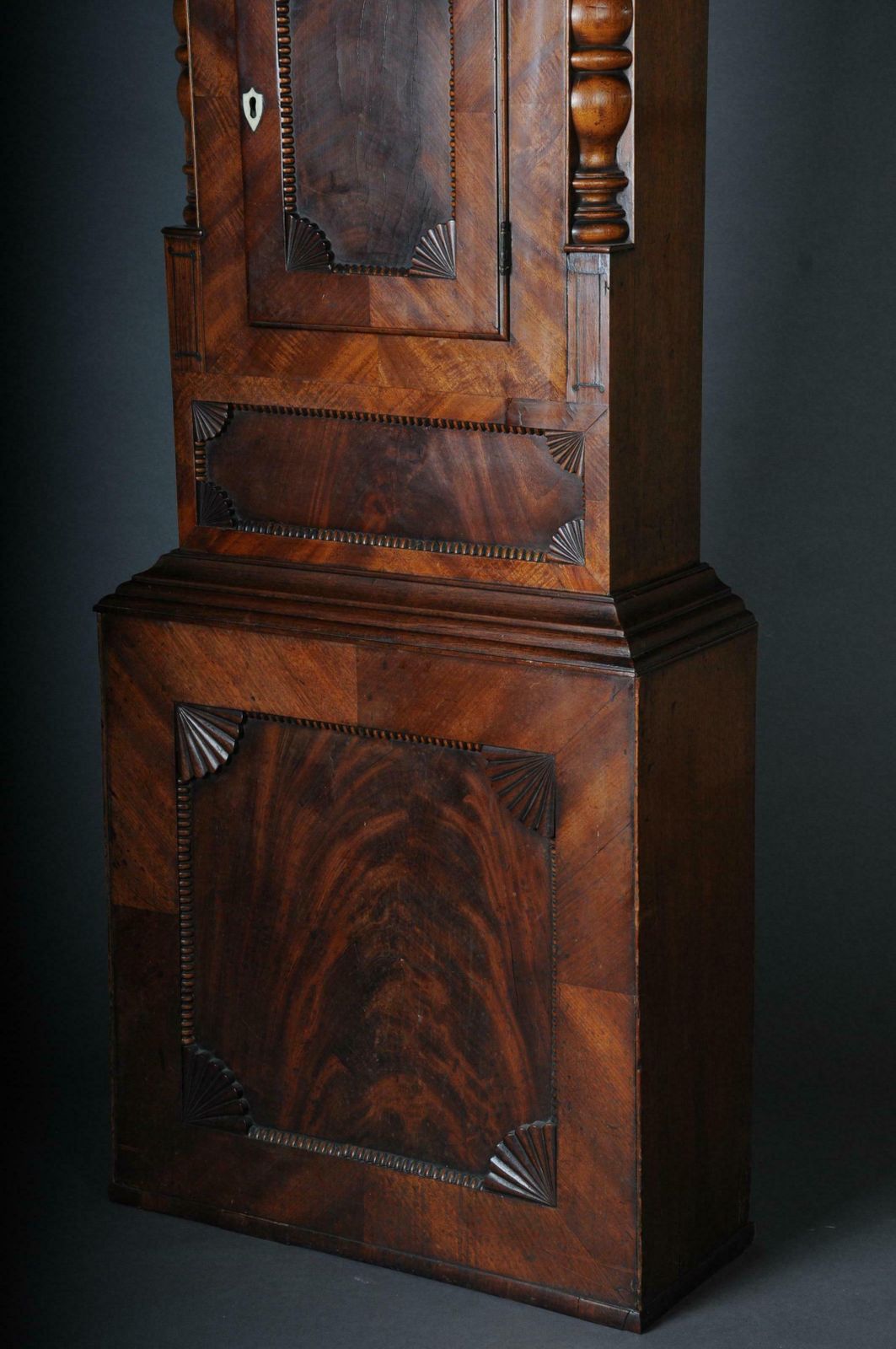 3981.0 Unique Antique English Grandfather Clock  Mahogany  18th Century photo