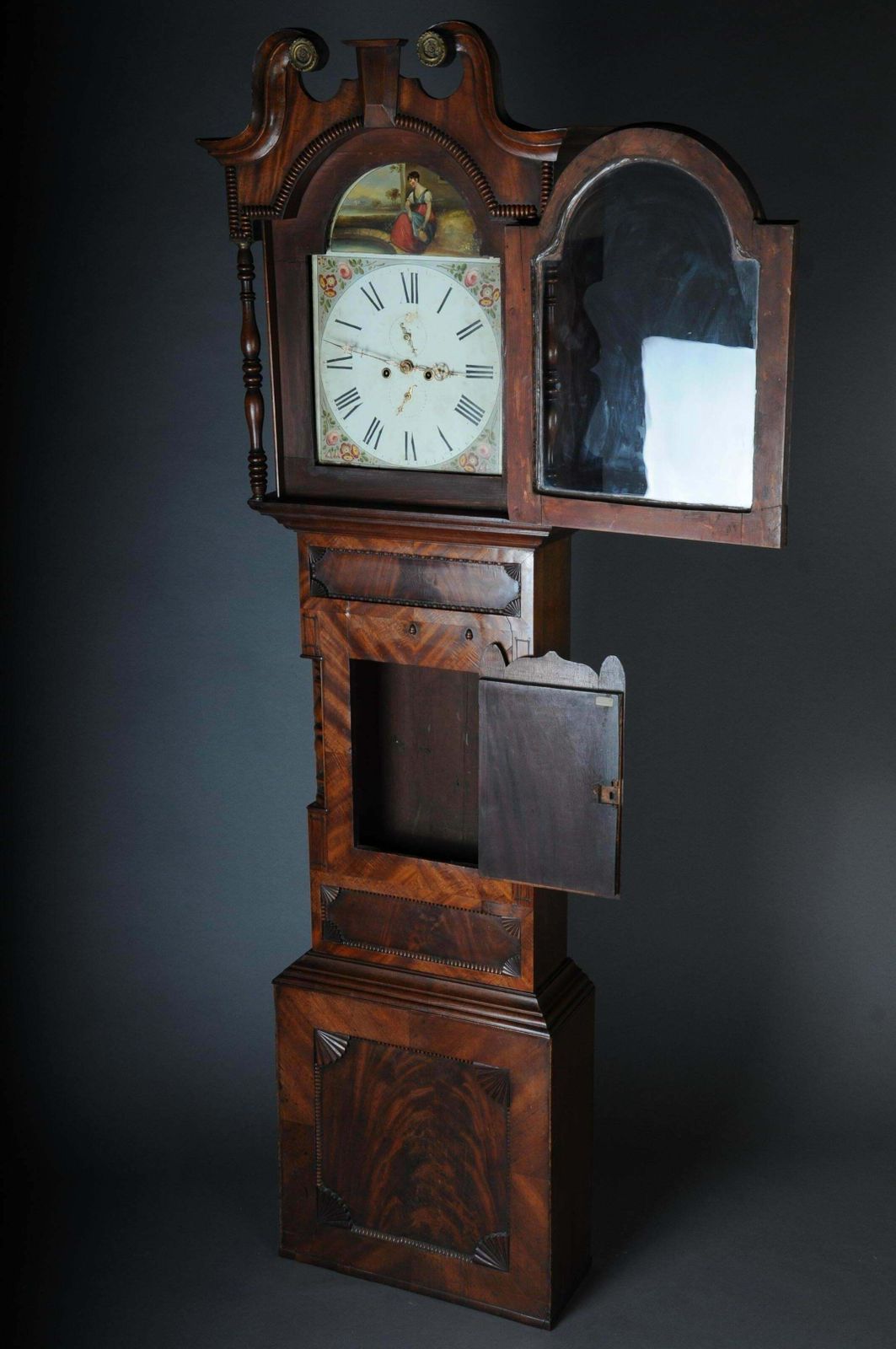 photo vinterior Unique Antique English Grandfather Clock  Mahogany  18th Century