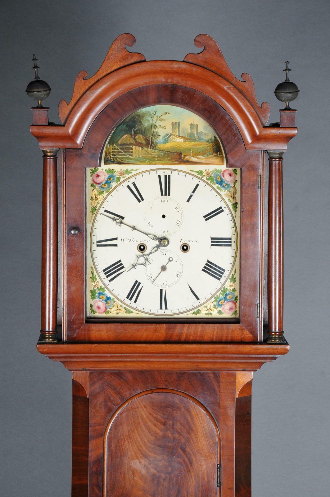 Beautiful Antique English Grandfather Clock Mahogany 19th Century photo for sale