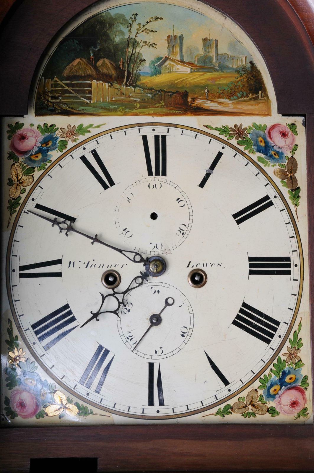 photo buy Beautiful Antique English Grandfather Clock Mahogany 19th Century
