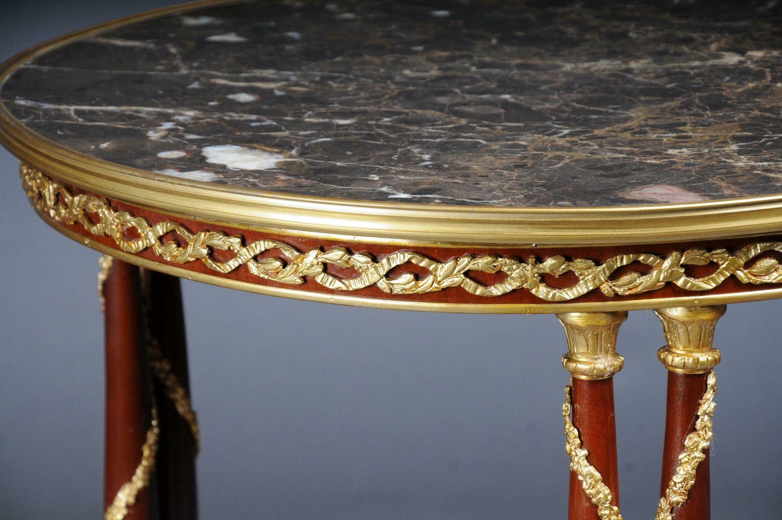 20th Century Majestic Empire Salon Table/Gueridon, Beechwood, Marble photo 2754.0