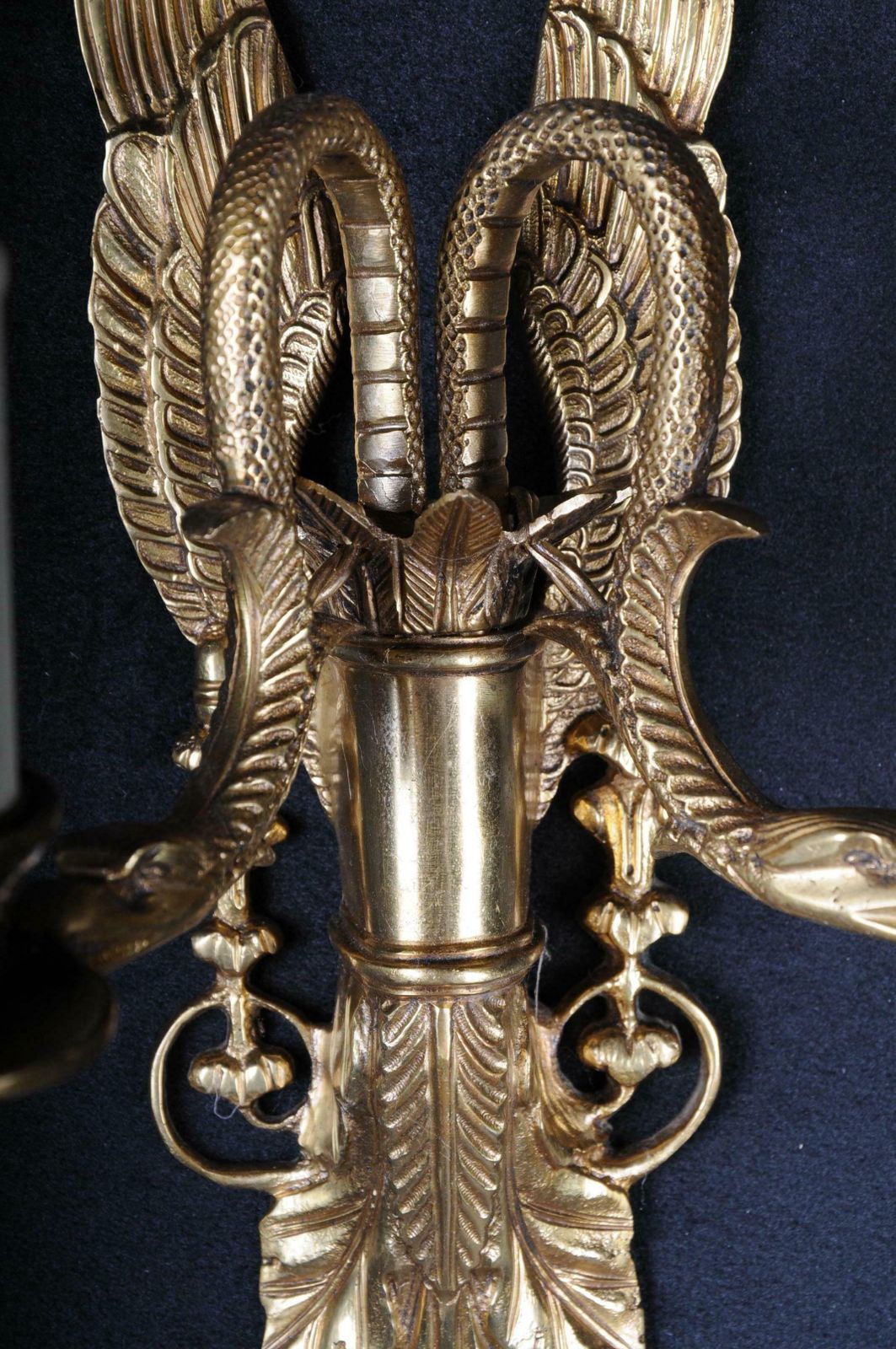 Pair Of French Bronze Wall Appliqués Or Sconces Empire Style photo Lighting