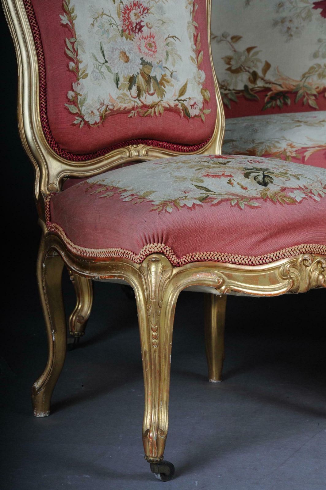 Royal Louis XV Or Rococo Tapestry Sofa And Chairs Gold Napoleon III 1880 photo for sale