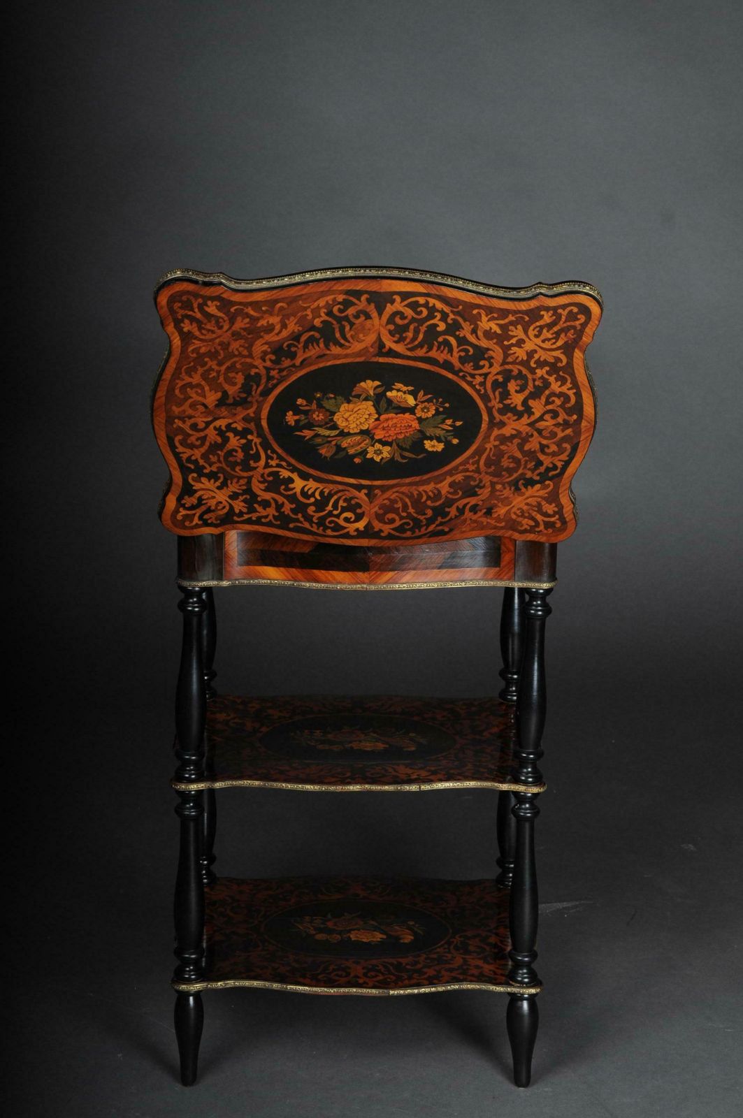 photo vintage 19th Century Marquetry Side Table With Jewellery Box  Circa 1870