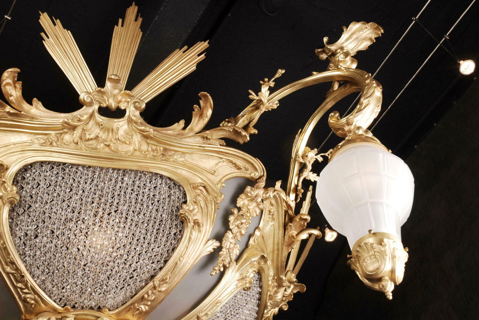 20th Century Louis XV Style Cast Bronze Candelabra Chandelier photo 62442.0