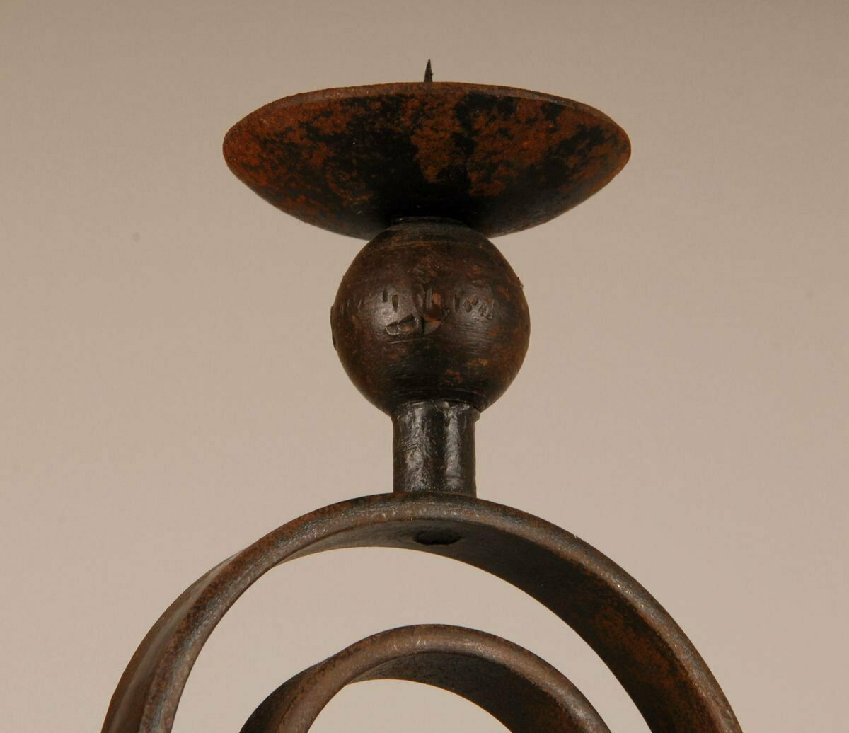 Home Decor French Art Deco Wrought Iron Candleholder By Gilbert Poillerat, 1940s photo