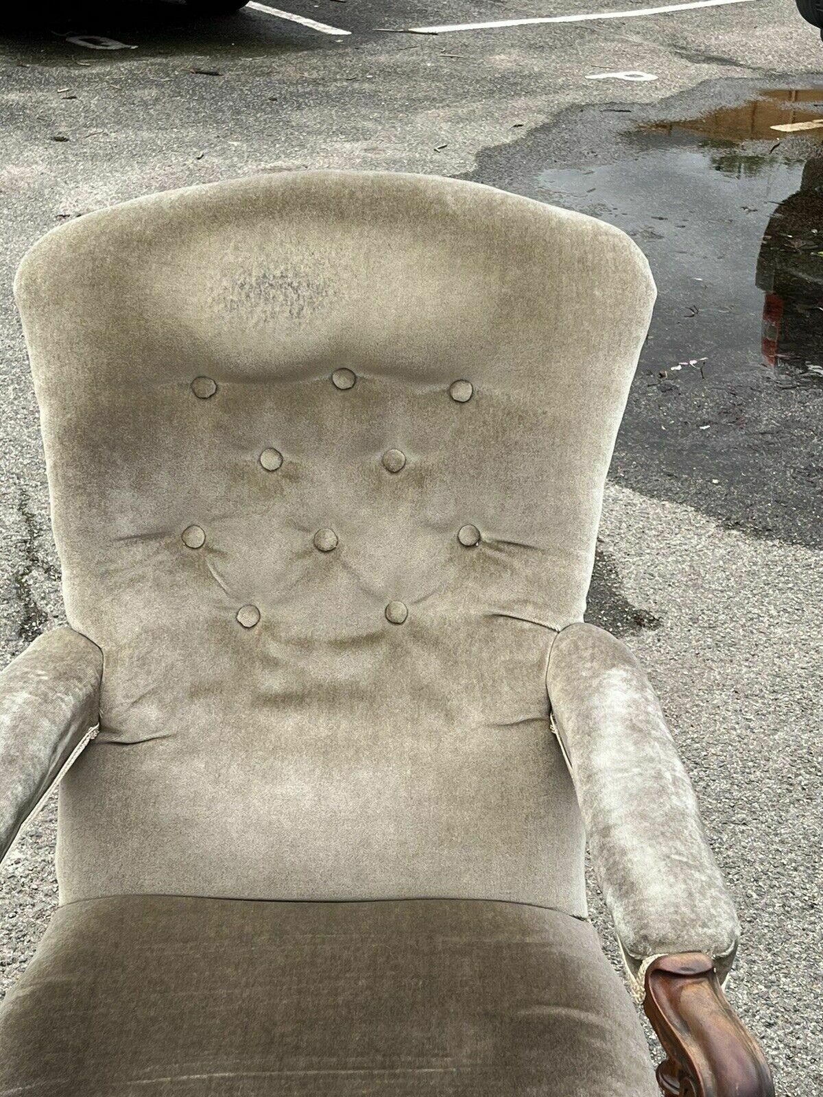 Victorian Library Armchair With Mahogany Frame, On Brass Castors. photo buy