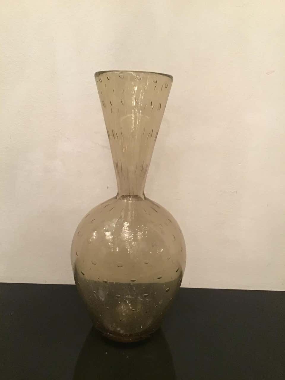 photo vinterior Barovier E Toso Vase Murano Glass 1950 Italy