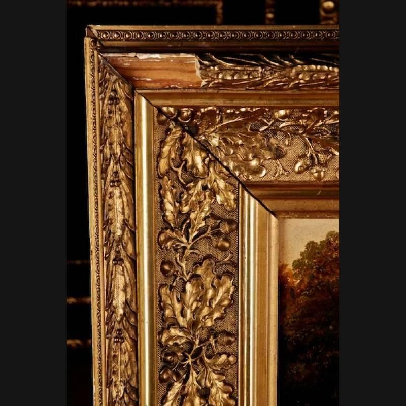 photo furniture 19th Century Oil Painting With Castle View