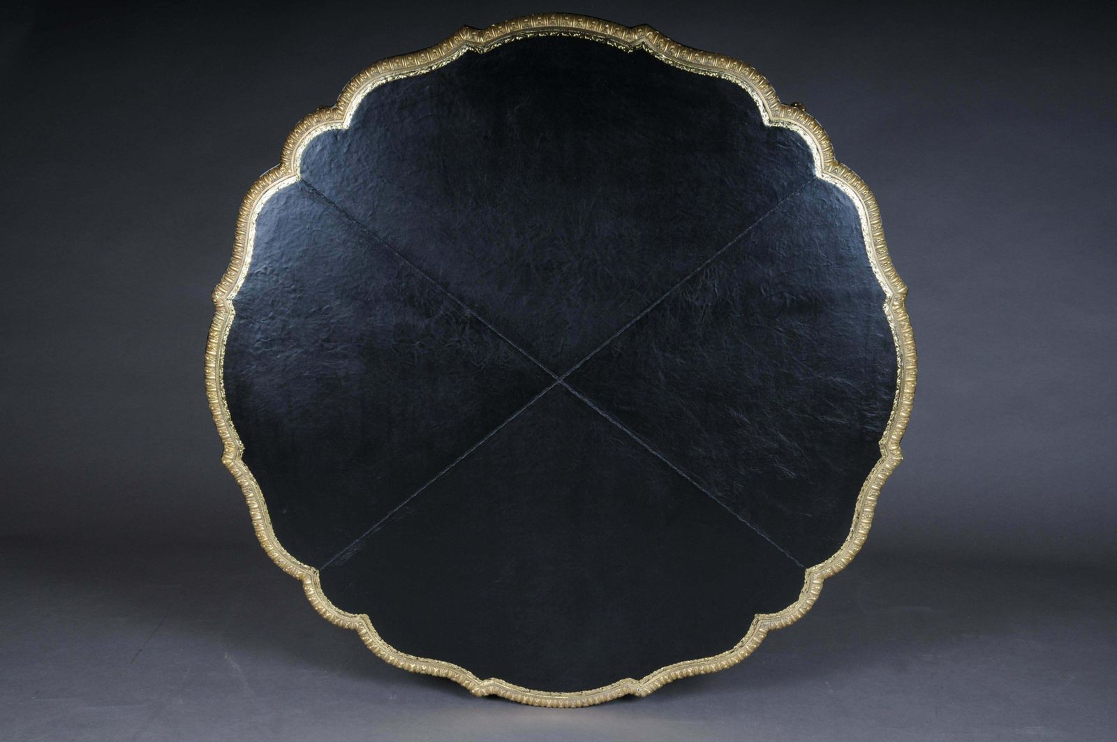 photo vinterior 20th Century Louis XV Style French Salon Table, Black Gold