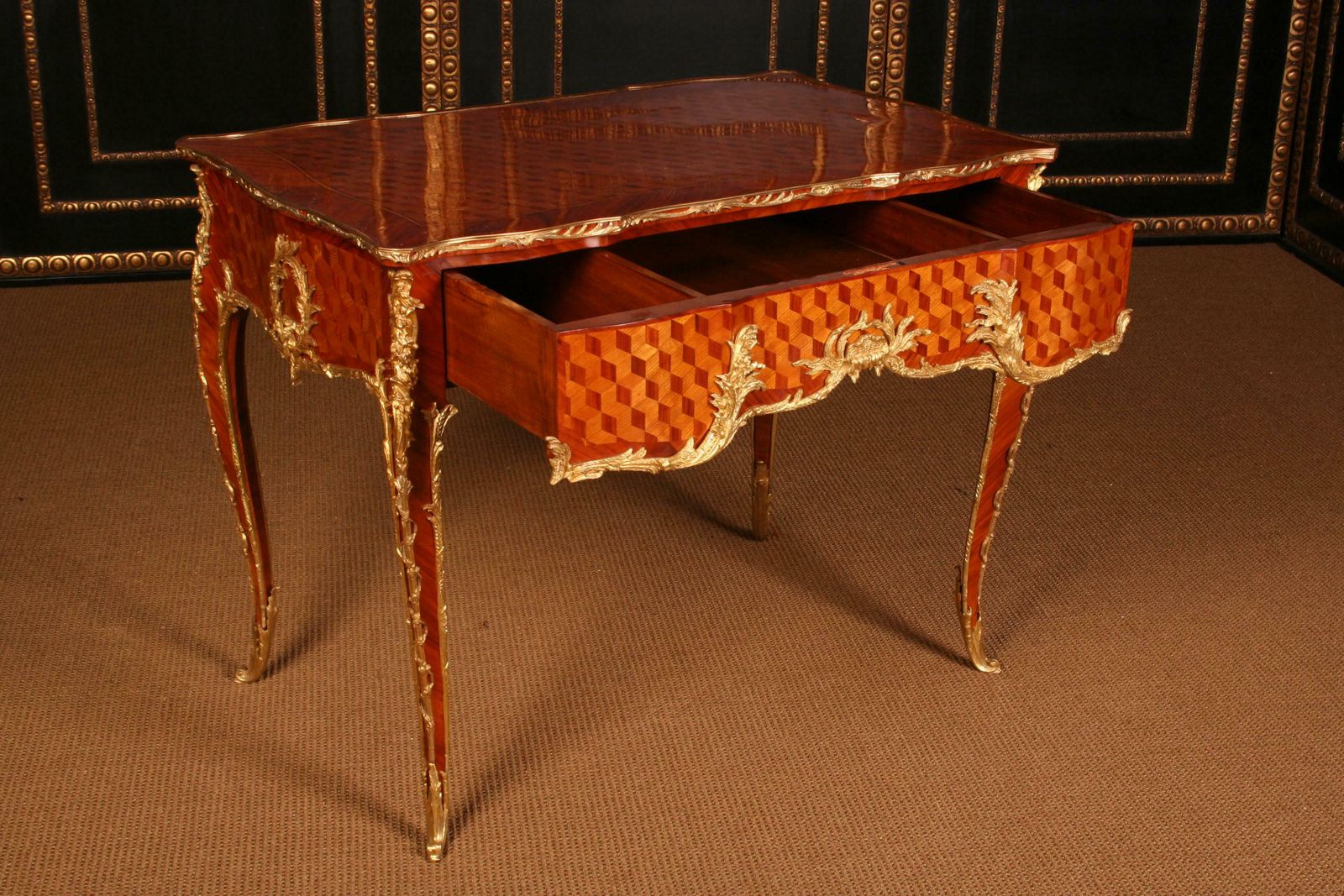 French Bureau Plat In Louis XV Style After Francois Linke photo for sale