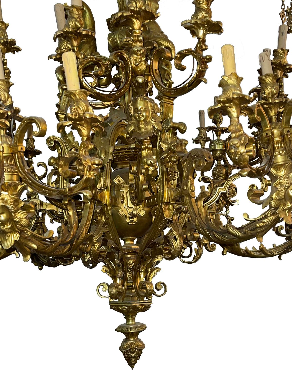 Monumental And Impressive 60 Light Gilt Chandelier, Paris ''1320 Lbs'' photo for sale