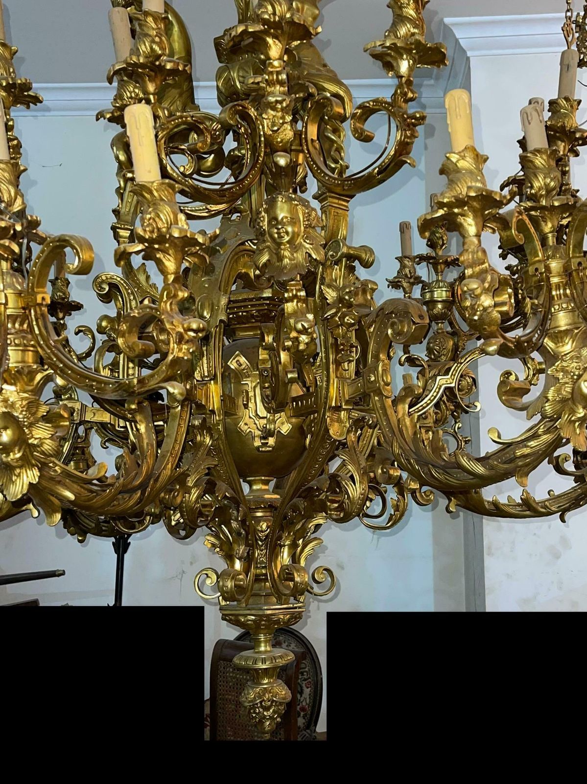 Monumental And Impressive 60 Light Gilt Chandelier, Paris ''1320 Lbs'' photo vintage
