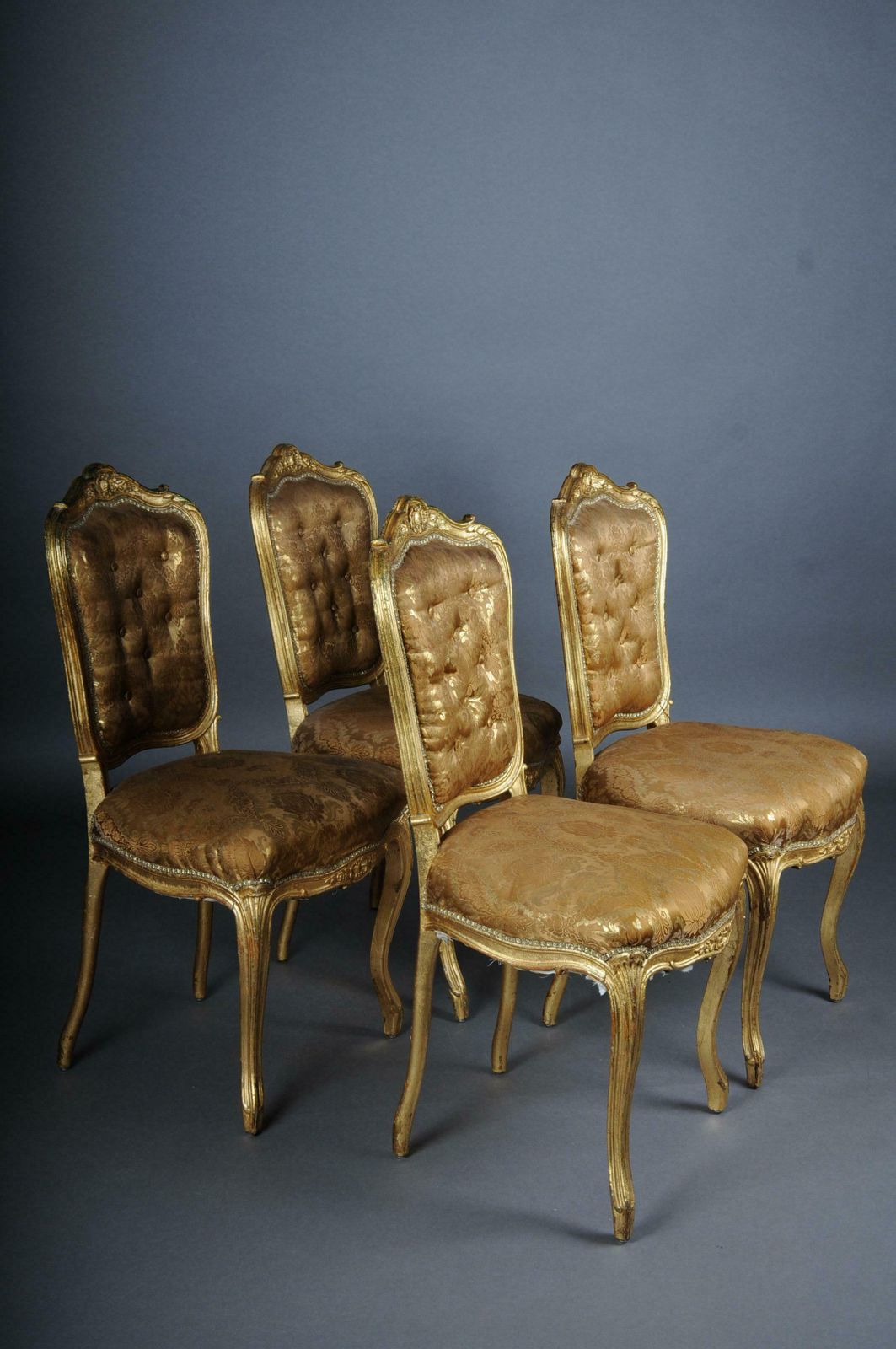 French Salon Chairs From The Bellevue Palace In Berlin, Gold From 1890 photo furniture