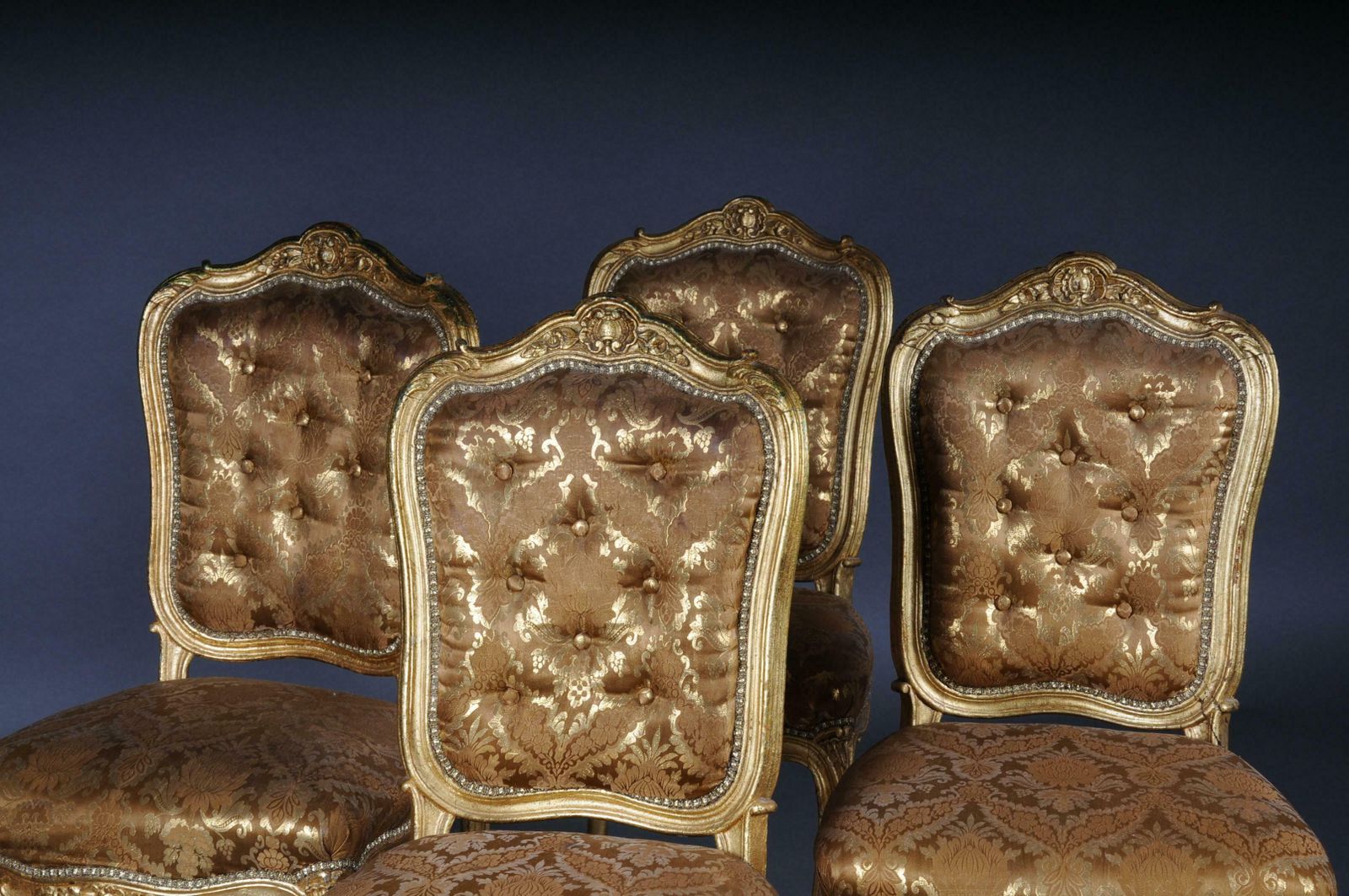 French Salon Chairs From The Bellevue Palace In Berlin, Gold From 1890 photo Furniture