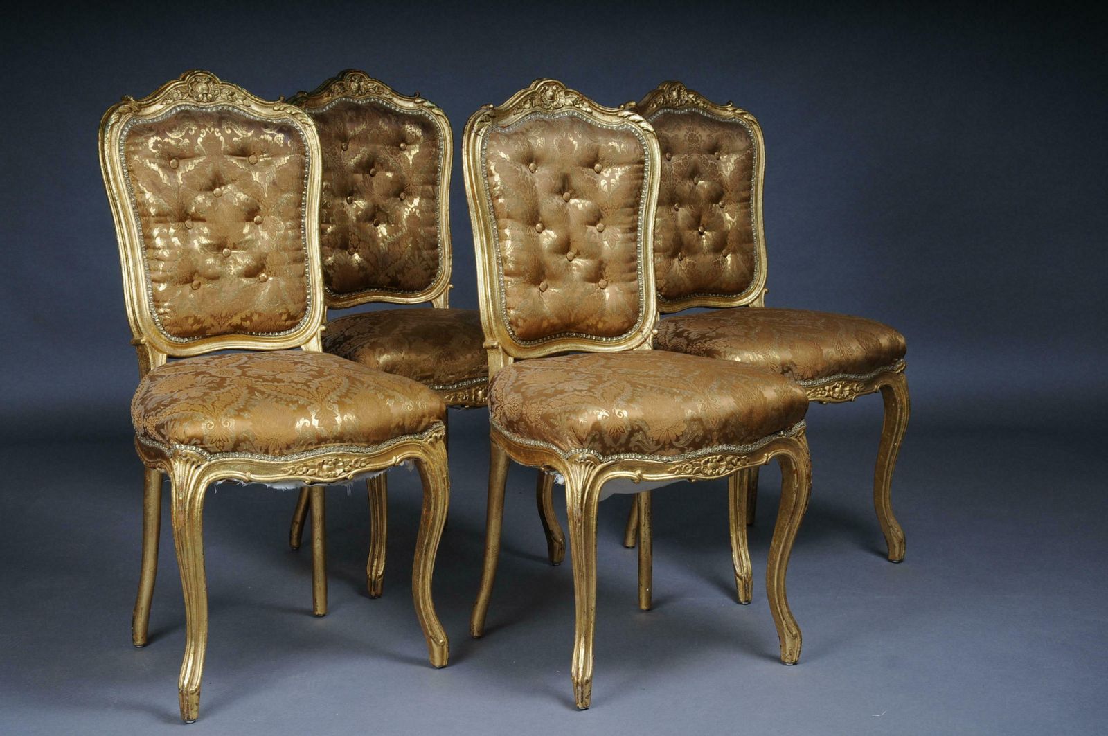 French Salon Chairs From The Bellevue Palace In Berlin, Gold From 1890 photo vinterior