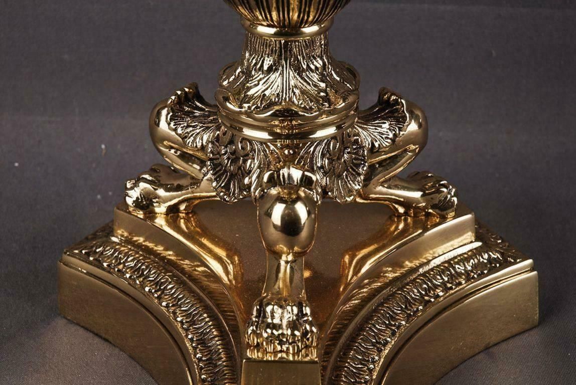 20th Century Empire Style Three Claw Feet French Candelabra photo vintage