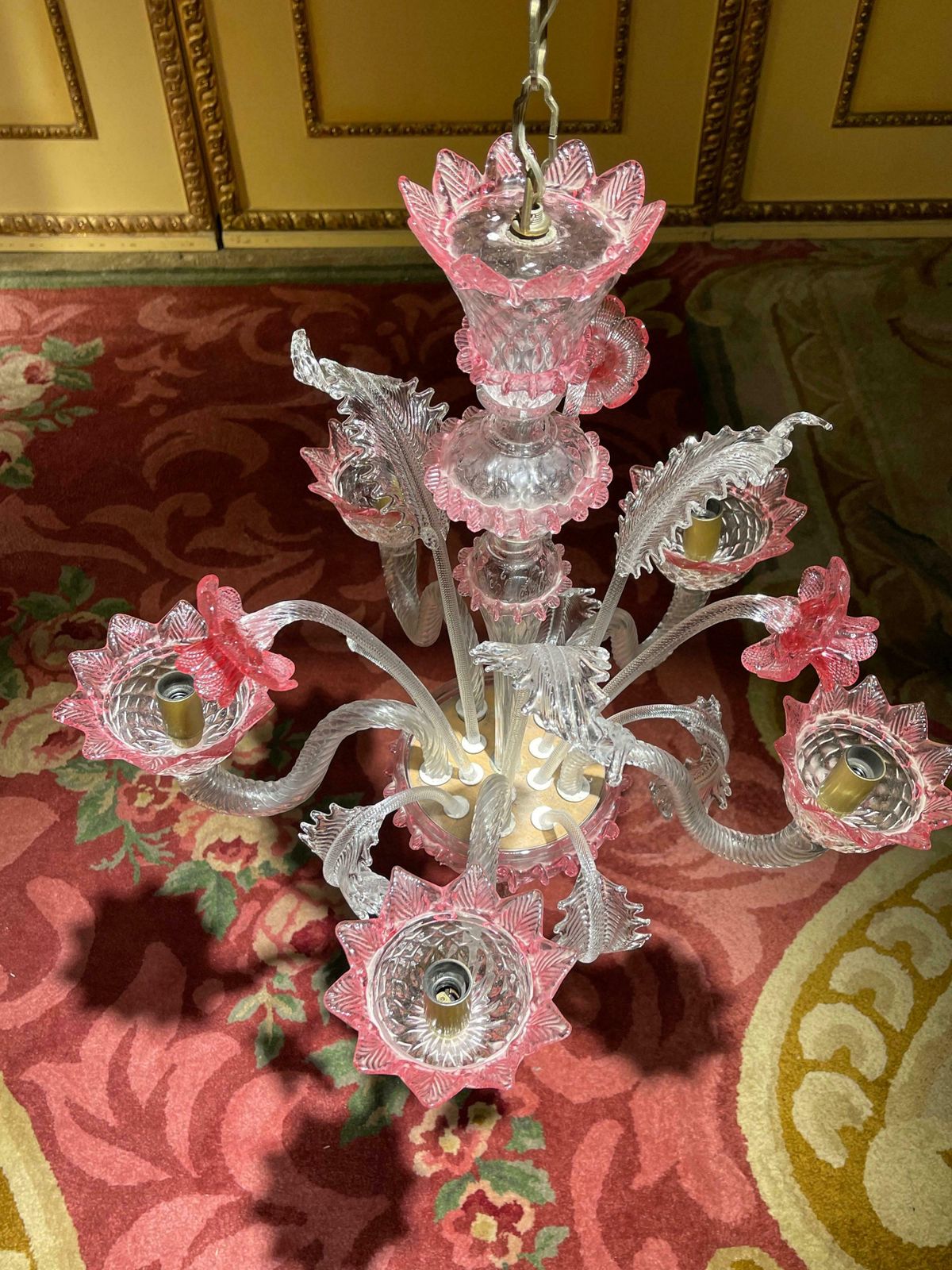 photo vinterior 20th Century Murano Italy Chandelier Ceiling Lustre, Mouth Blown
