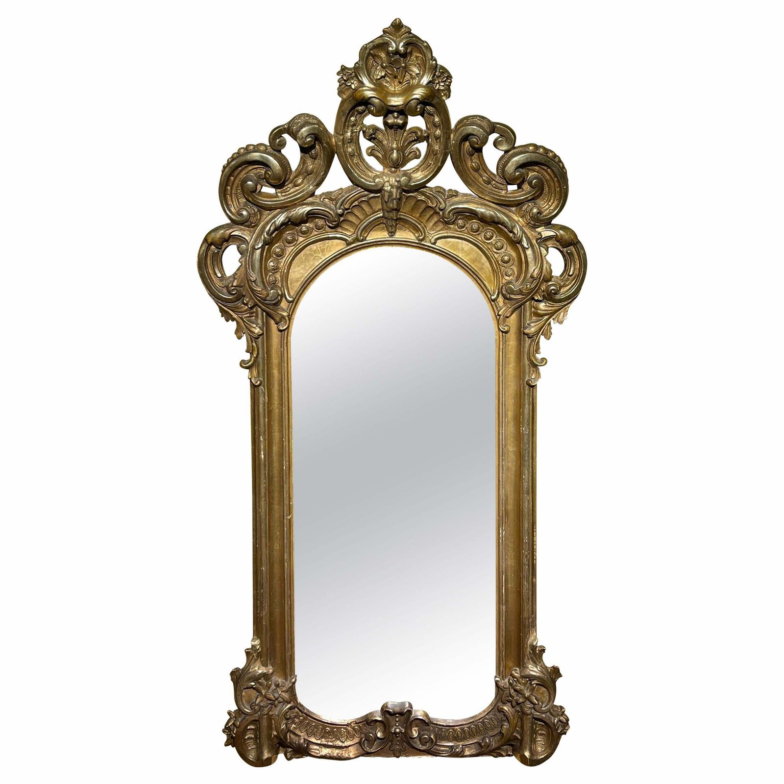 Stately Gilded Parlour Wall Mirror, Napoleon III