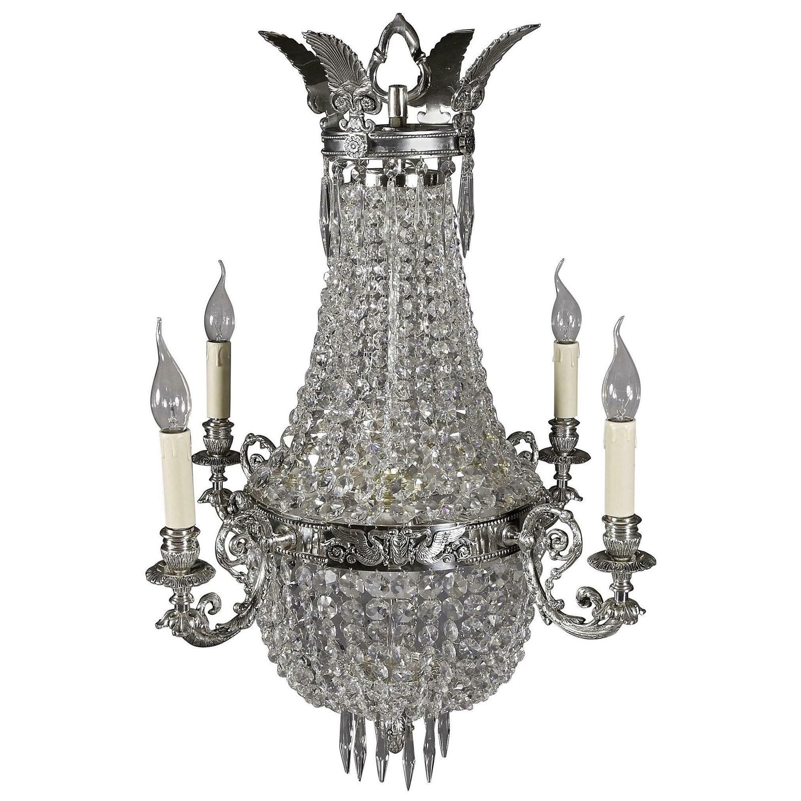 20th Century Biedermeier Style Basket Chandelier