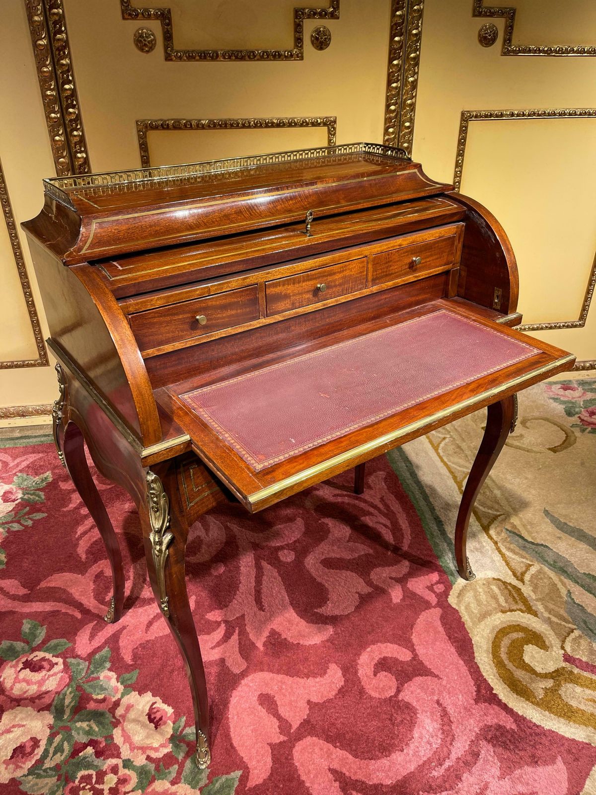 photo vintage Unique French Roll Up Secretary/Desk In The Transition Style From Around 1890