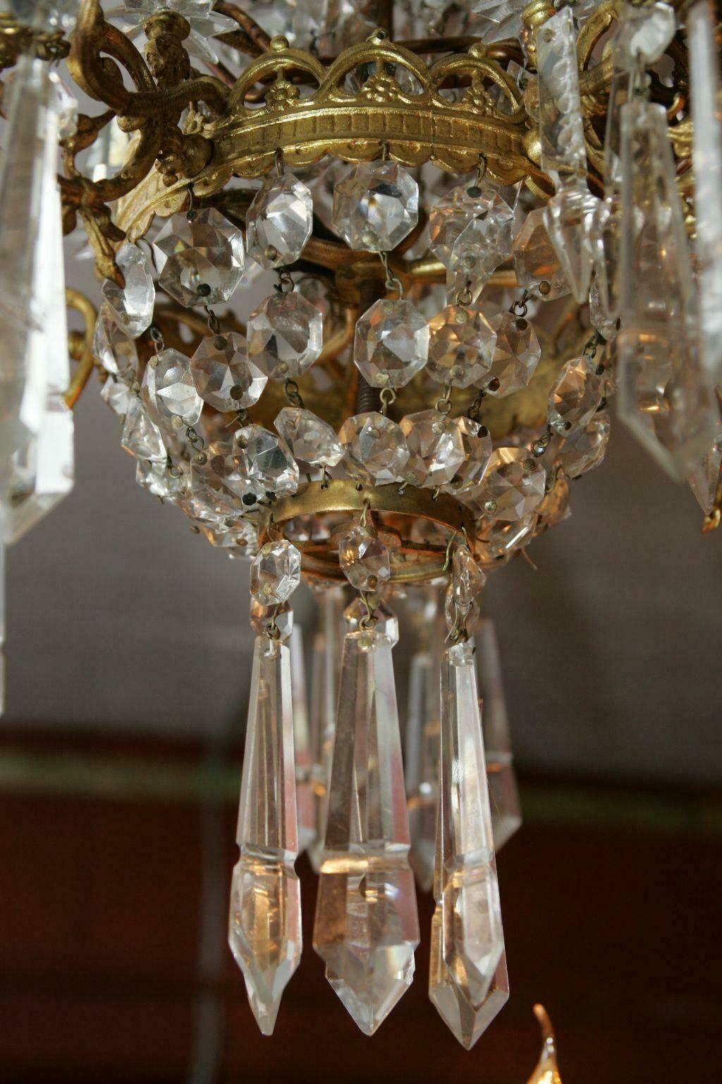 19th Century Biedermeier Style Antique Pendant Lamp Chandelier photo vinterior