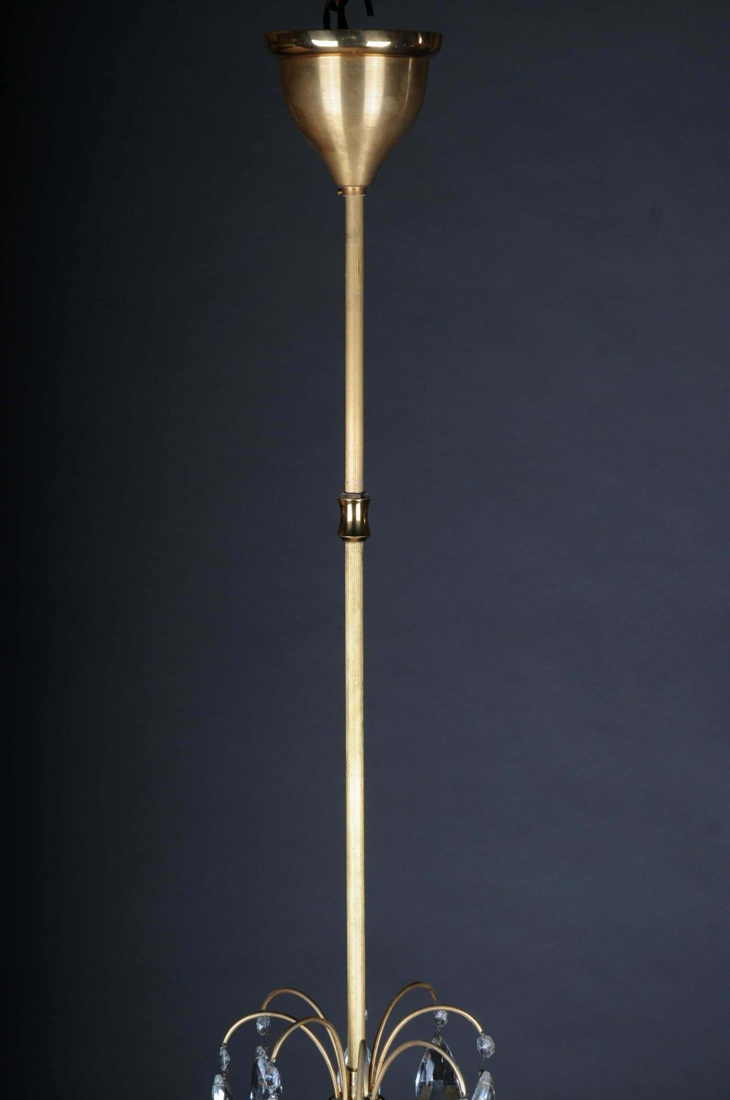 Lighting 20th Century Large Gold Plated Brass Chandelier / Chandelier photo