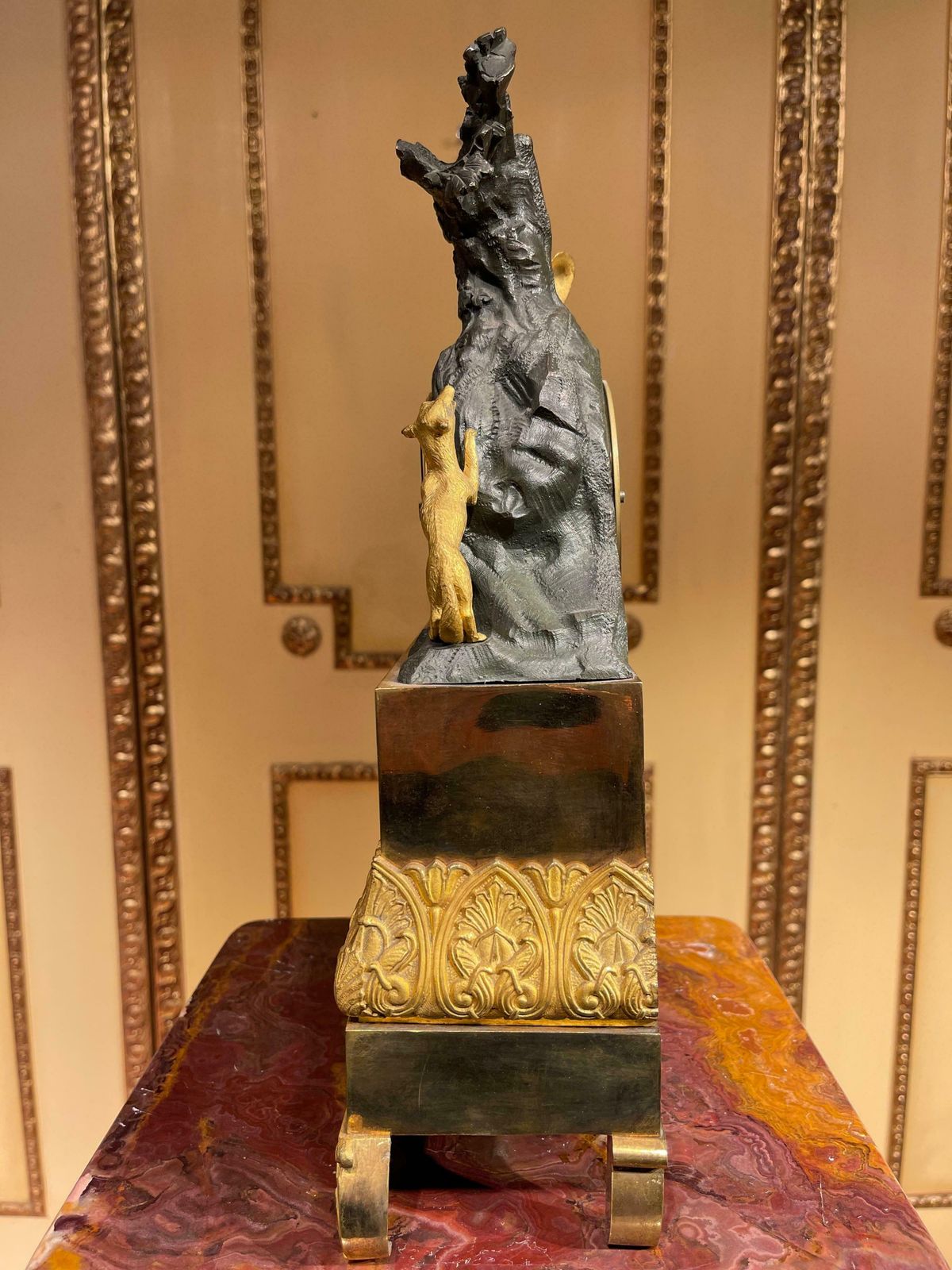 Antique Mantel Clock From Around 1850, France, Fire Gilded photo 1276.0
