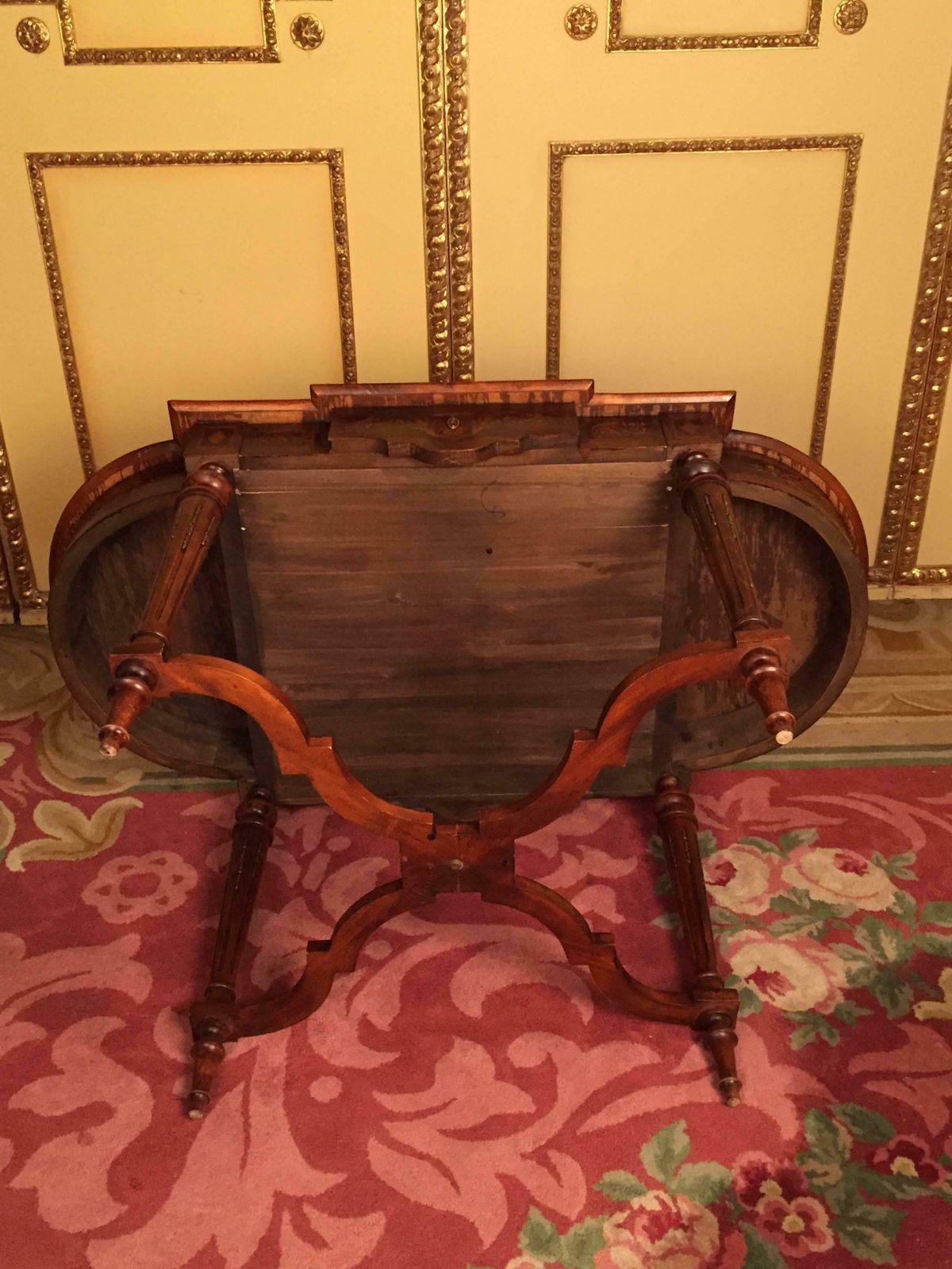 photo for sale 19th Century Marquetry Salon Table Louis XVI With Noble Veneer