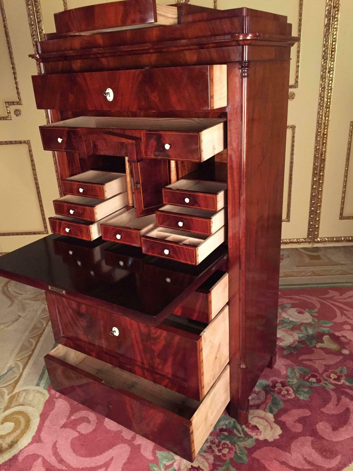 19th Century Biedermeier Secretary Mahogany, 1835 photo for sale