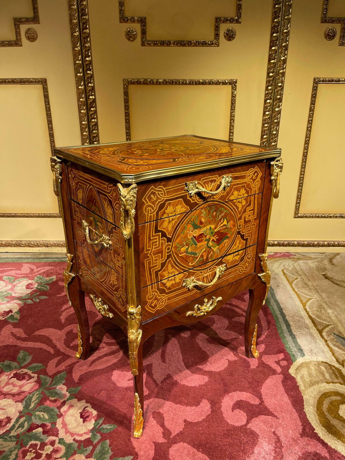 photo furniture 20th Century Side Table Chest Of Drawers Napoleon III Marquetry