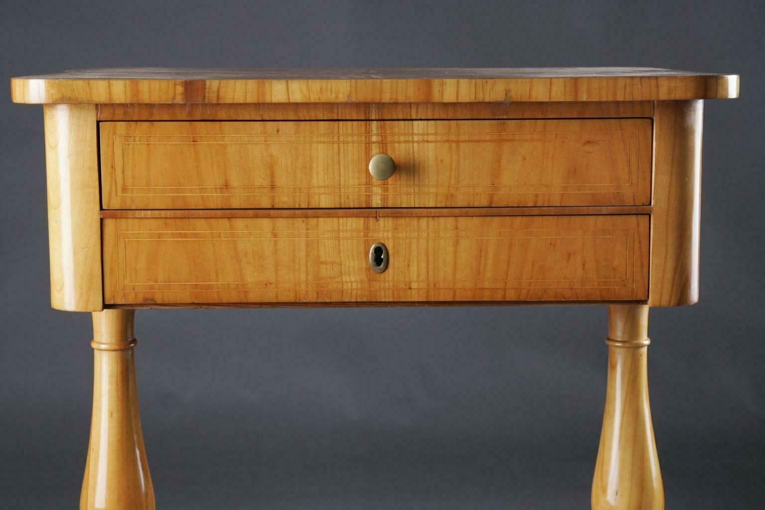 19th Century South German/West German Biedermeier Sewing Table photo vintage