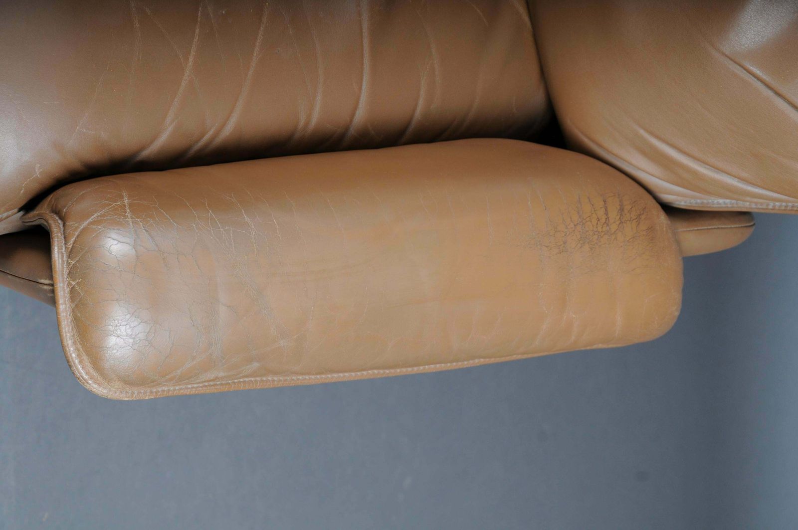 photo vintage Ds50 De Sede Lounge Chair Set, Switzerland, 1970s, Leather Brown / Beige