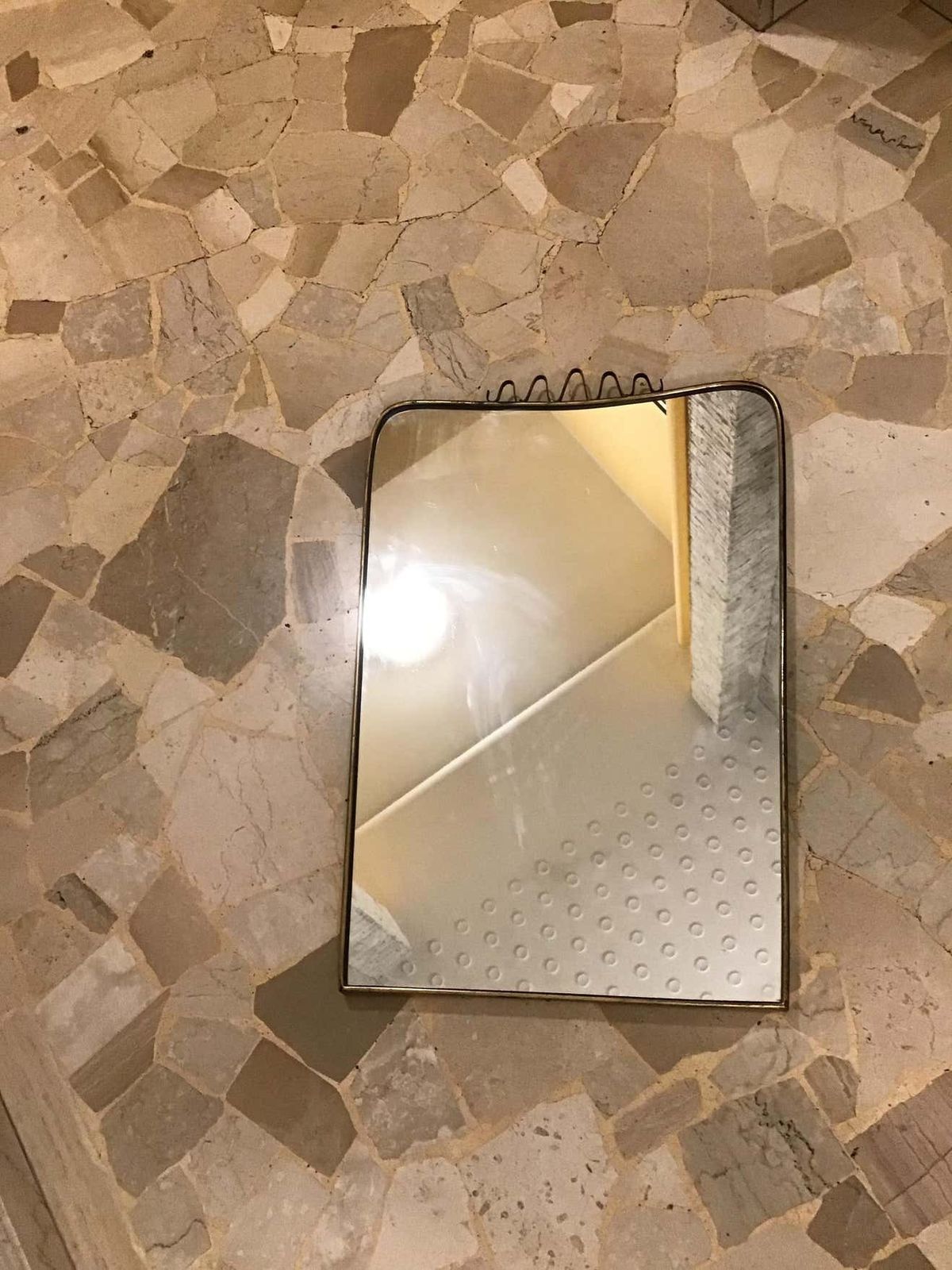 Gio’ Ponti Fontana Arte Mirror Brass Wood Glass 1950 Italy photo Home Decor