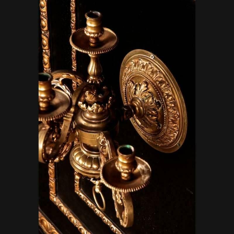 19th Century Louis XIV Style Bronze Pair Of Wall Lights photo for sale