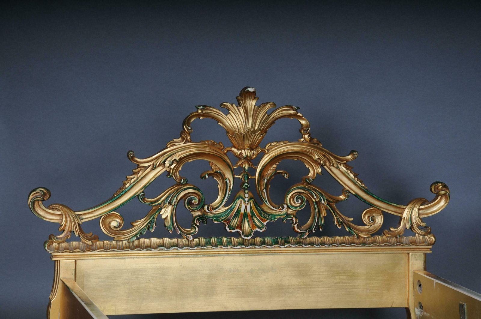 3481.0 20th Century Antique French Louis XV Bed, Gold, Rococo photo