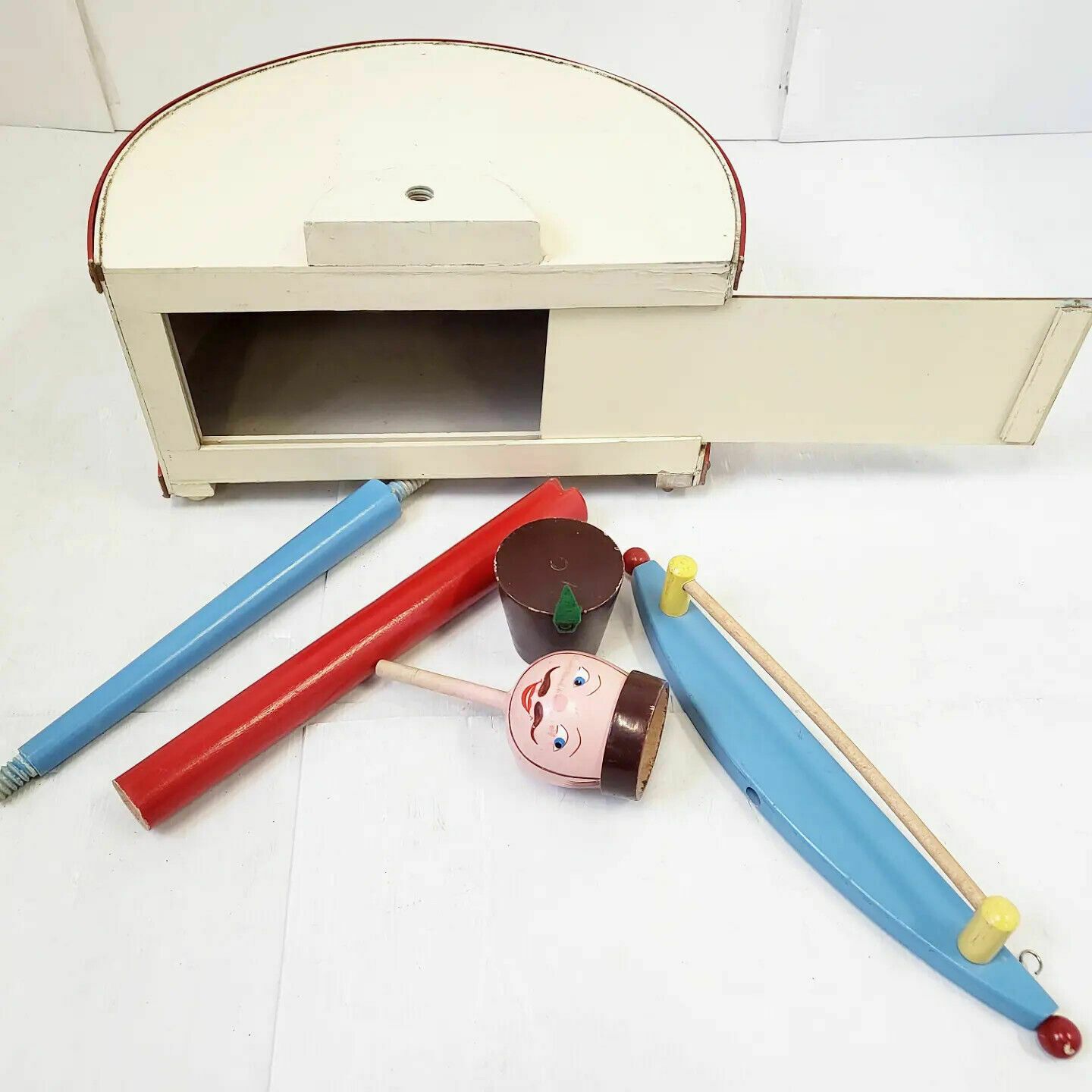 Vintage Kindernachtvalet 1960 Polychroom Hout Suzanne Bonnichon Jaren 60 photo for sale