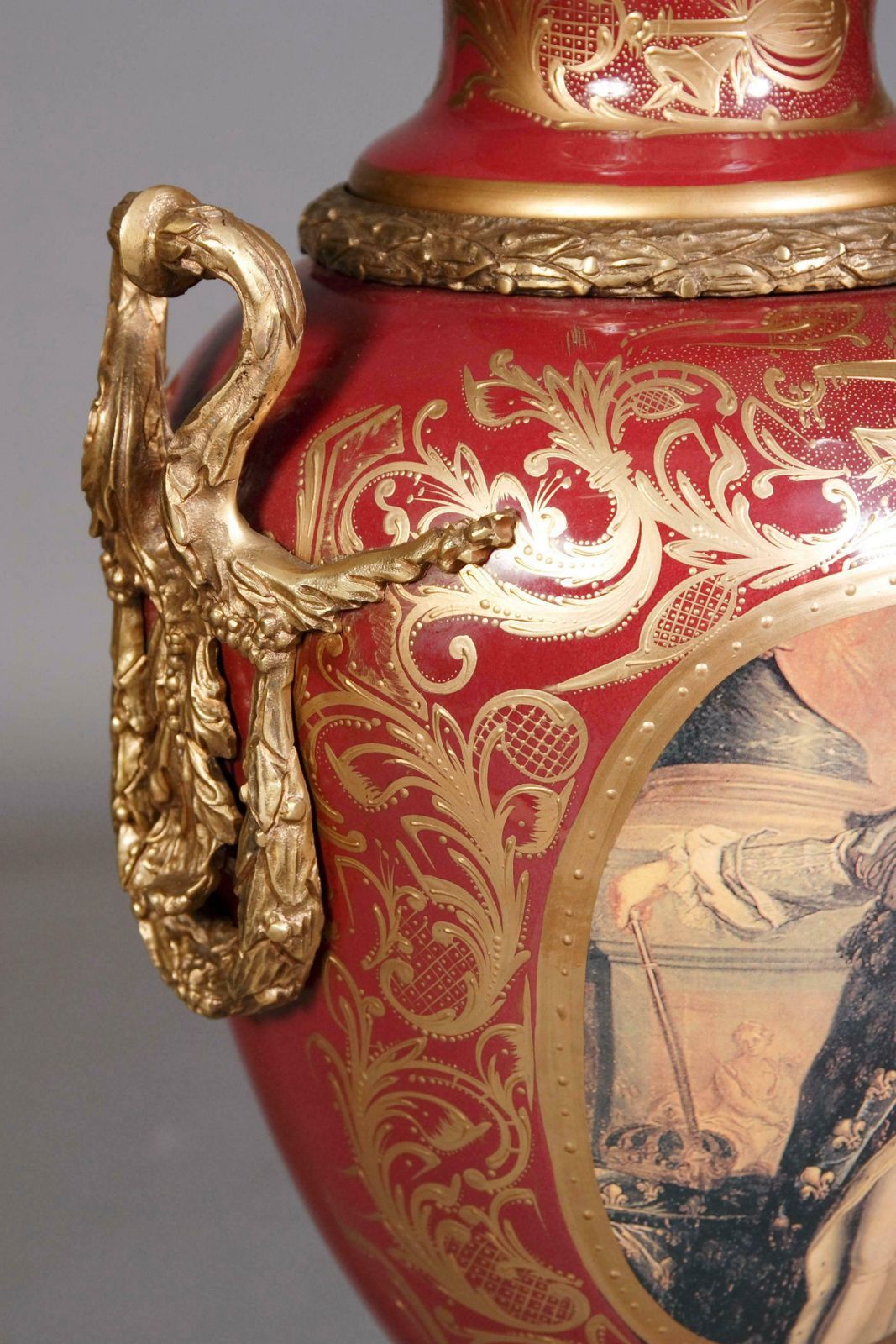 20th Century Louis XIV Sèvre Pompe Lidded Vase photo vintage