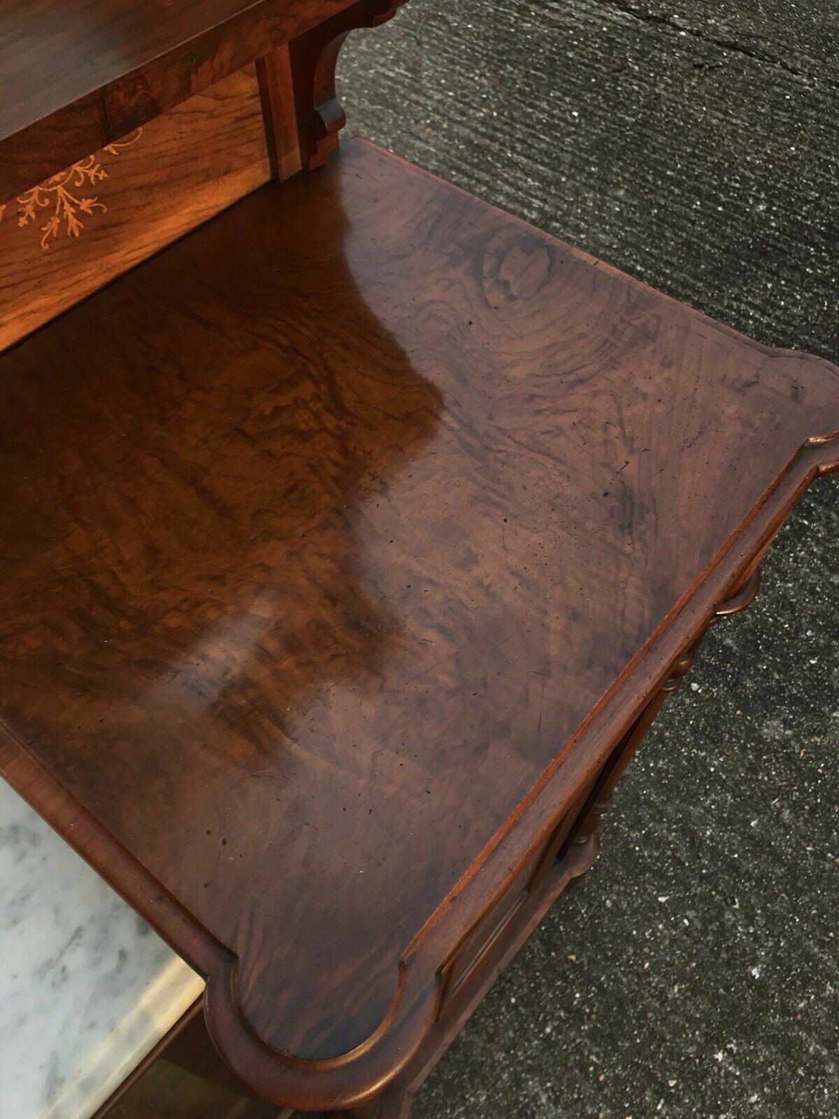 photo furniture Antique Victorian Walnut Credenza Chiffonier Dresser Potential Sink Vanity Unit