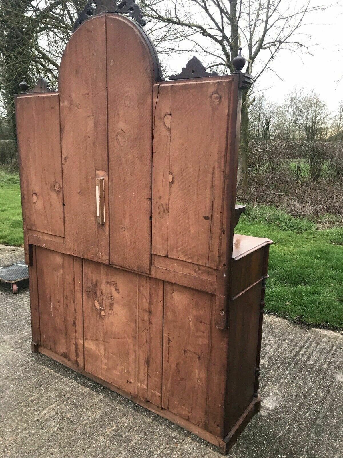 photo vintage Antique Victorian Walnut Credenza Chiffonier Dresser Potential Sink Vanity Unit