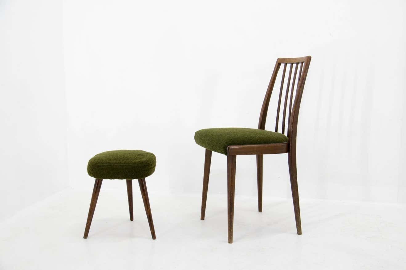 Set Of Chair And Stool Czechoslovakia 1960s photo for sale