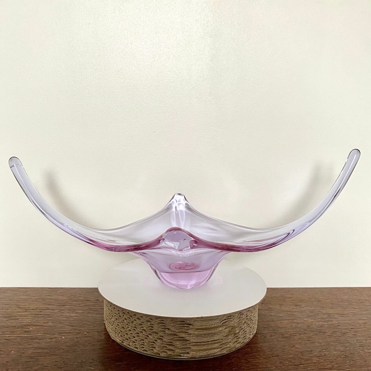 Murano Organisch Glazen Sculptuur Schaal – Lila photo Woonaccessoires
