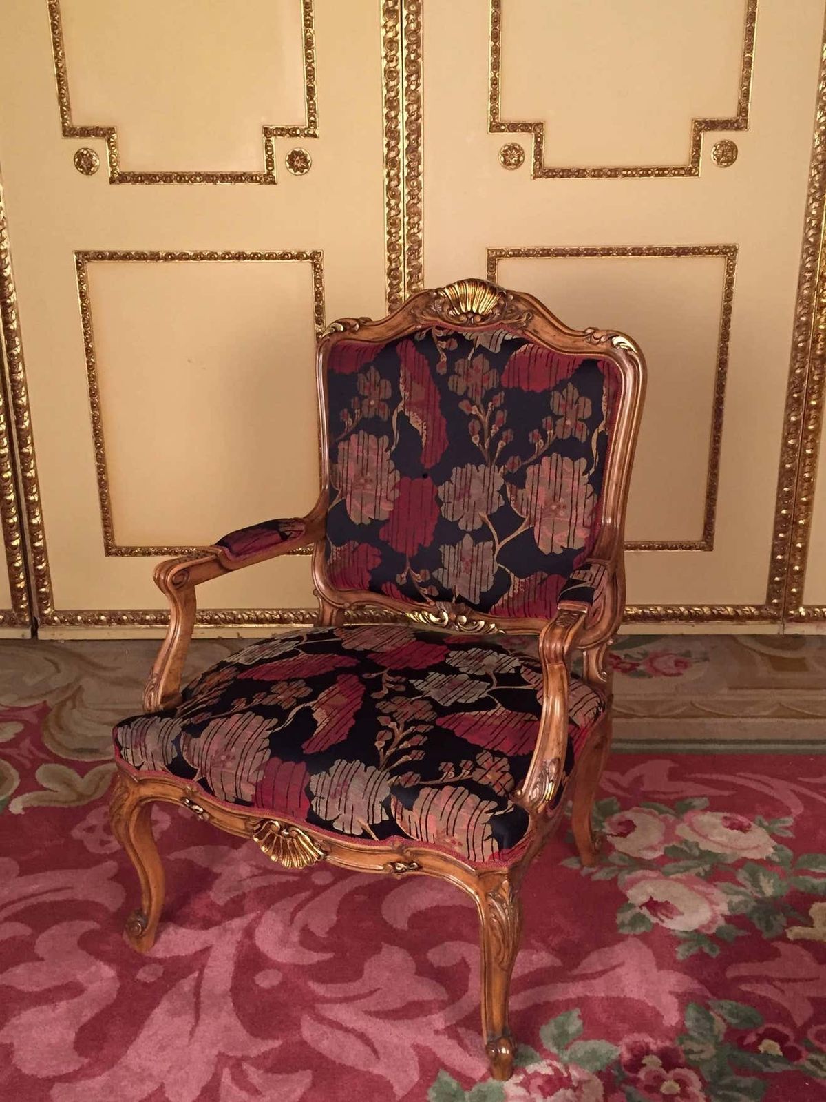 20th Century Neo Baroque Pair Of Armchairs, Solid Walnut photo furniture
