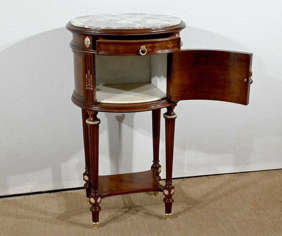 Mahogany Tambour Table, Maison Lalande, Louis XVI Style – Late 19th Century photo for sale