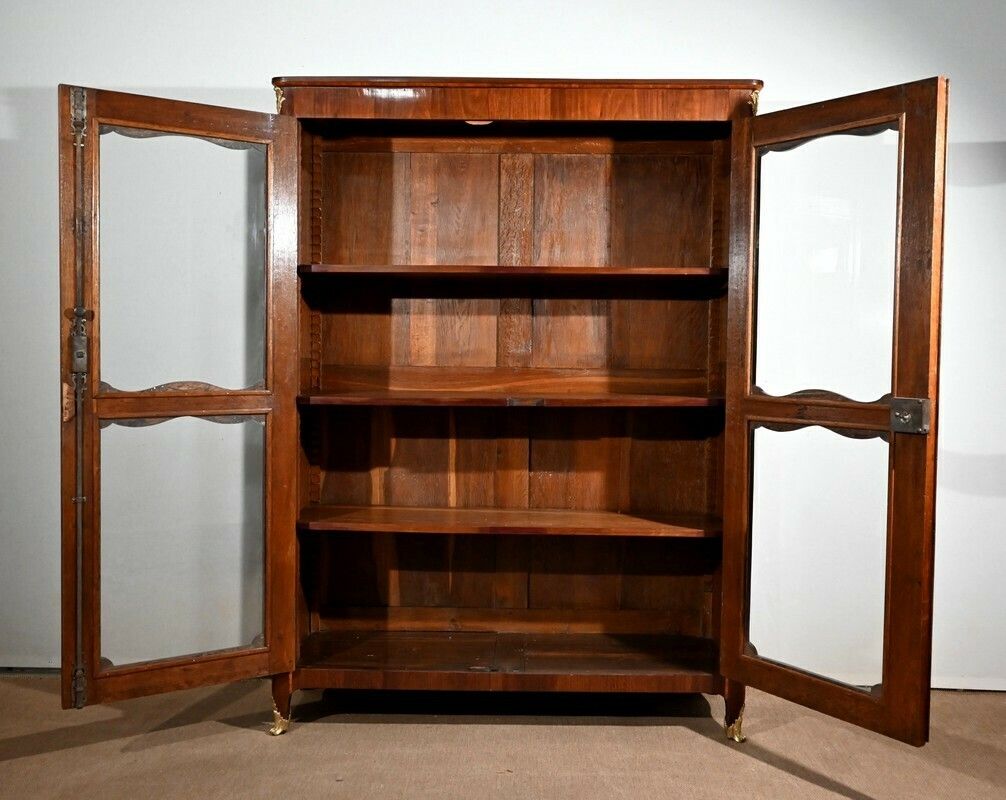 Bookcase In Rosewood And Indigenous, Louis XV Period – 18th Century photo Furniture
