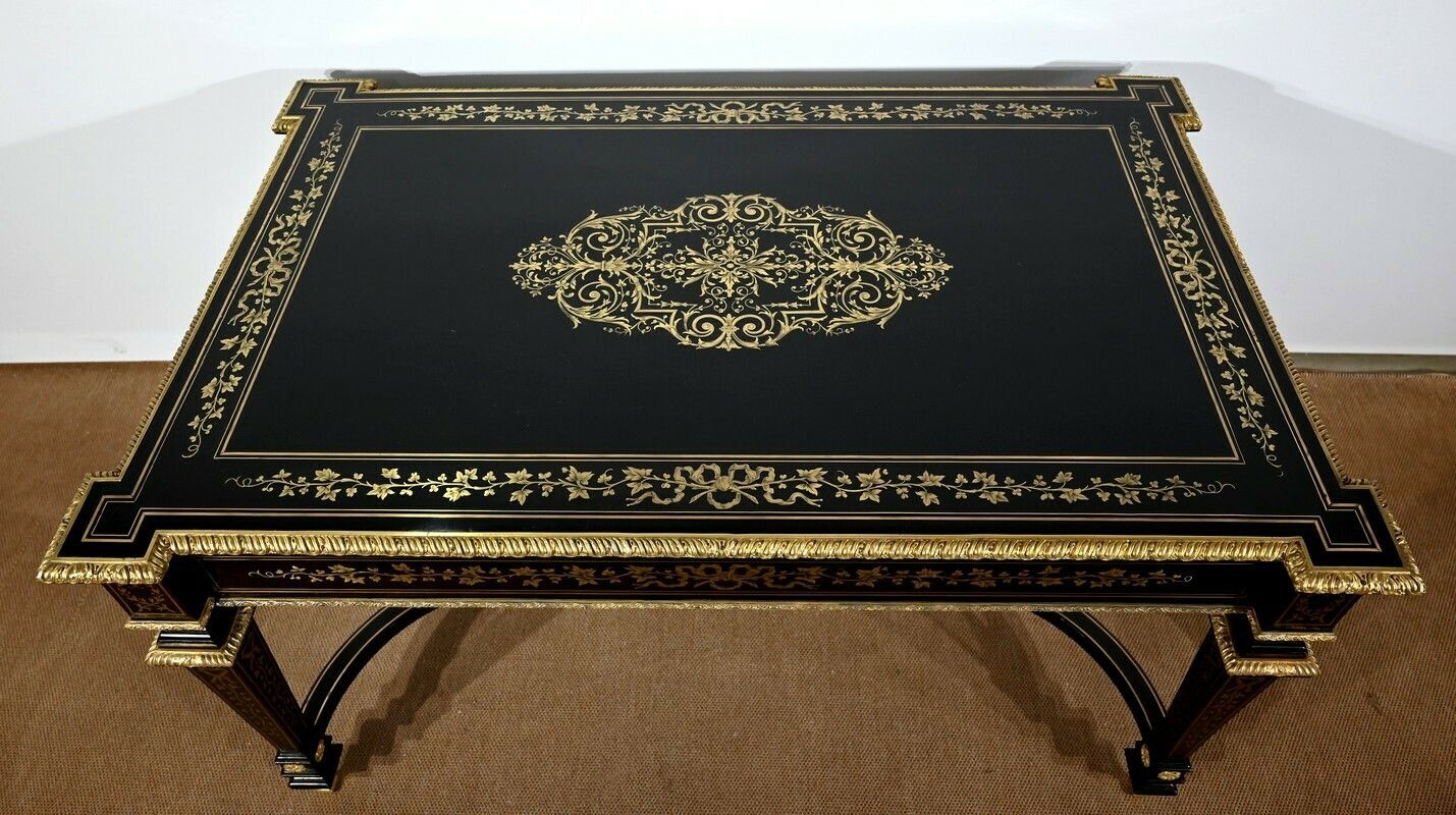 Important Bureau All Faces In Blackened Poirier, Napoleon III Period   Mid 19th Century photo vinterior