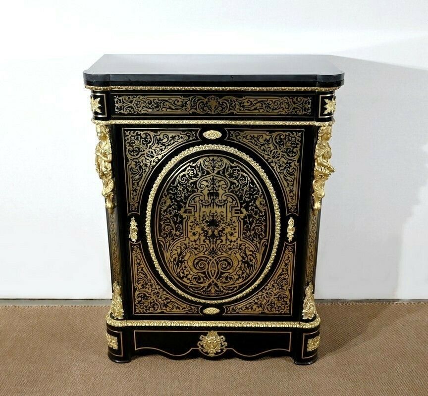 Support Cabinet In Blackened Pear Tree, Napoleon III Period   Mid 19th Century