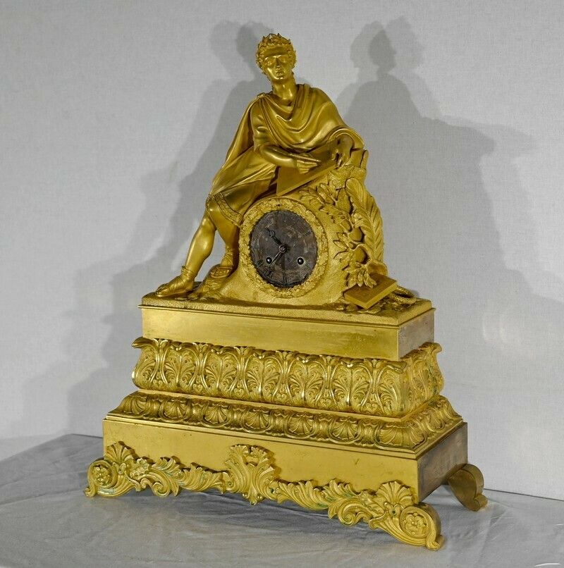 Important Gilt Bronze Clock   1st Part Of The 19th Century photo for sale