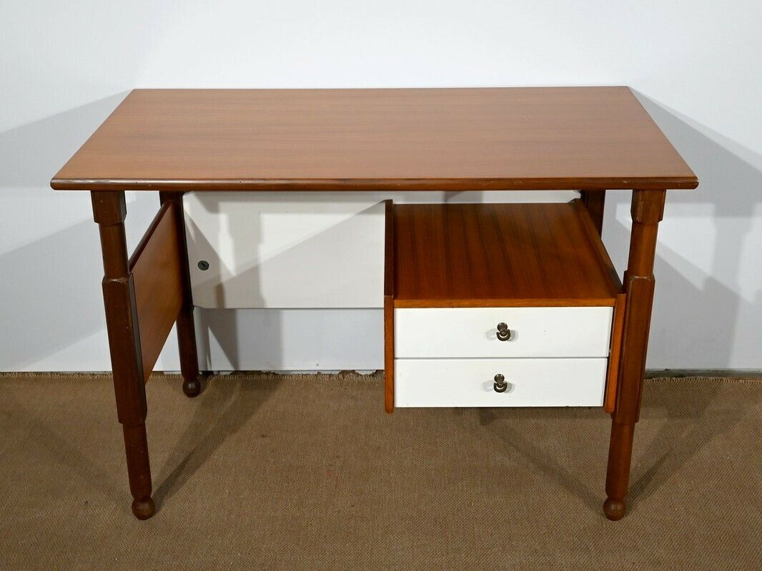 Small Mahogany And Teak Desk, Gautier Style – 1960s