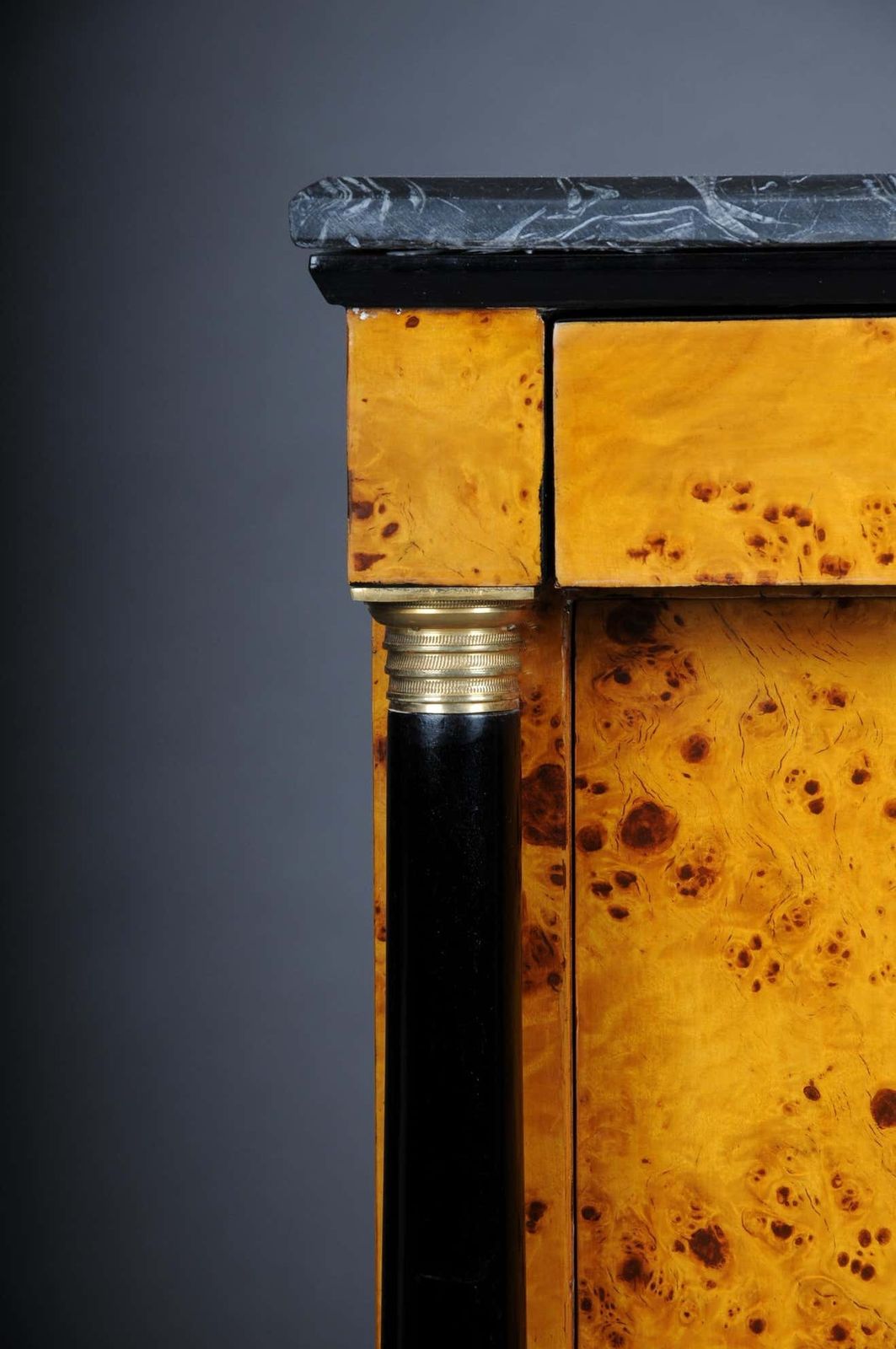 Classic Bedside Table, Side Table In Biedermeier Style, Maple Root R photo Furniture